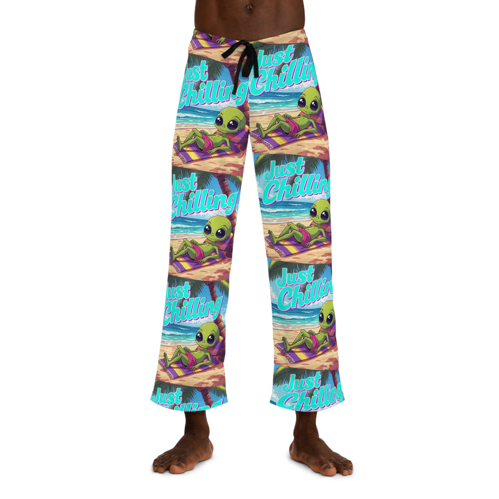 Pajama Pants — 'Just Chilling' Alien Beach Lounge Sleepwear