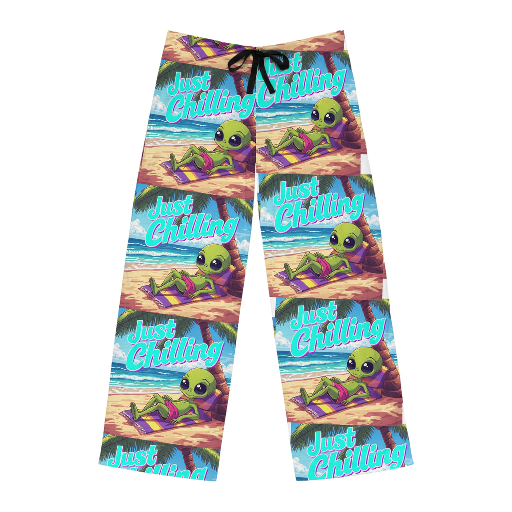 Pajama Pants — 'Just Chilling' Alien Beach Lounge Sleepwear