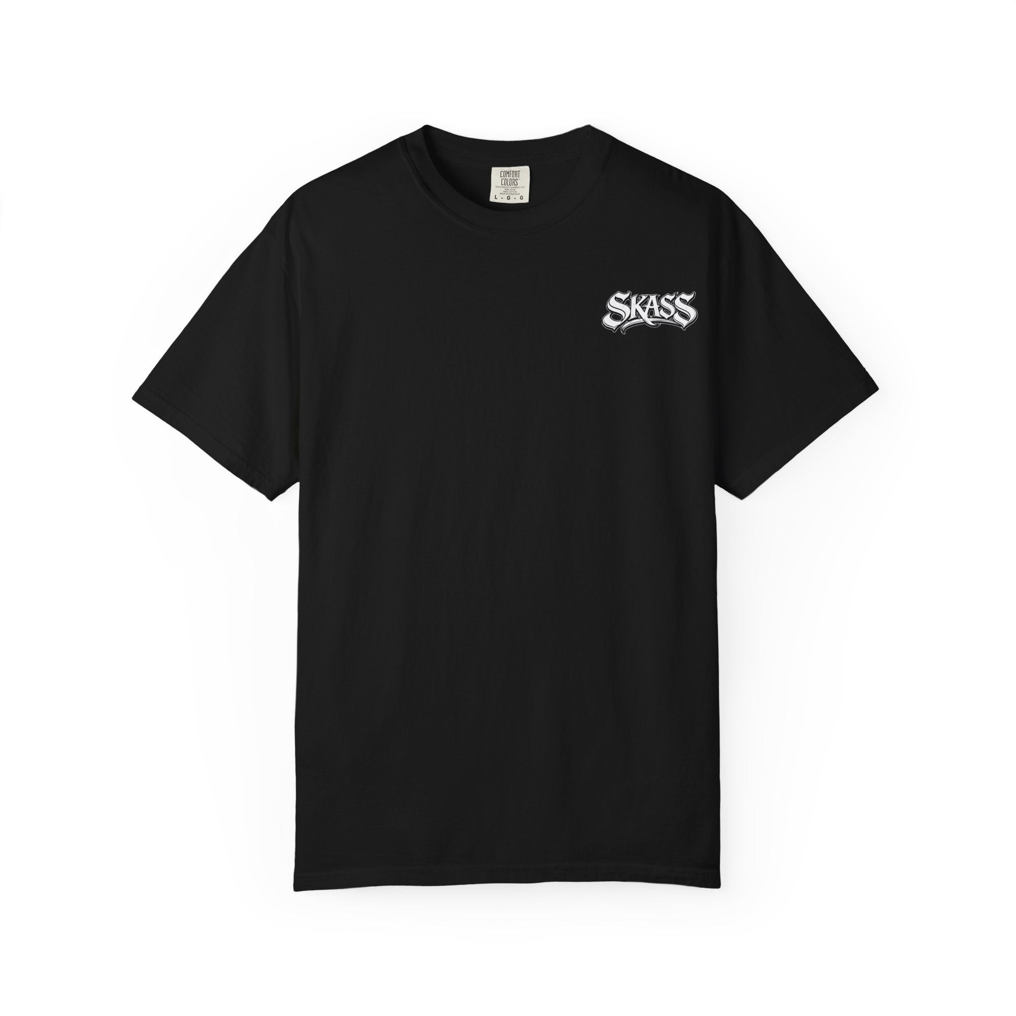 Sass Mini Logo T‑Shirt — White Garment‑Dyed Casual Tee
